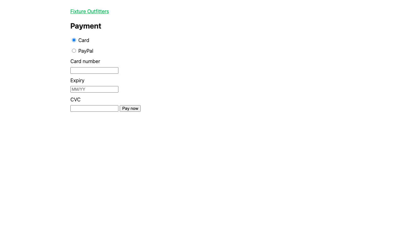 payment screen
